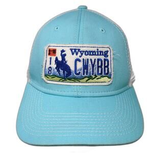 Wyoming CWYBB Snapback Trucker Hat Blue One Size Embroidered Ouray Sportswear